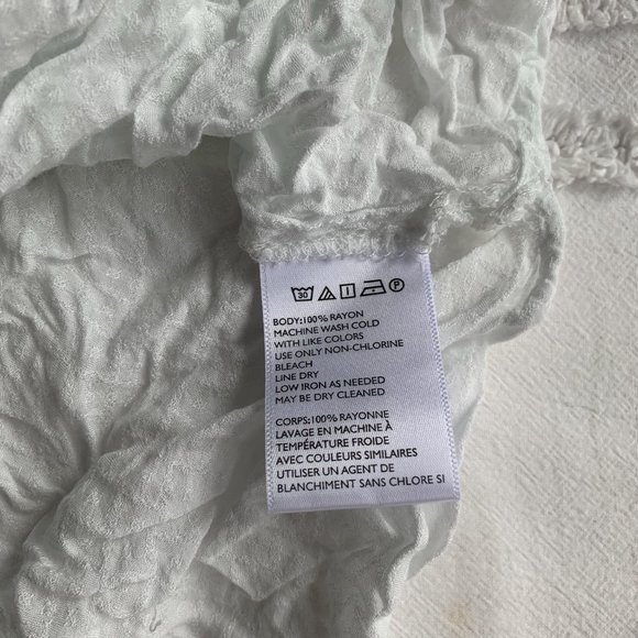 UO silence + noise White Textured Surplice Cross Front Long Sleeve Top - Picture 7 of 7